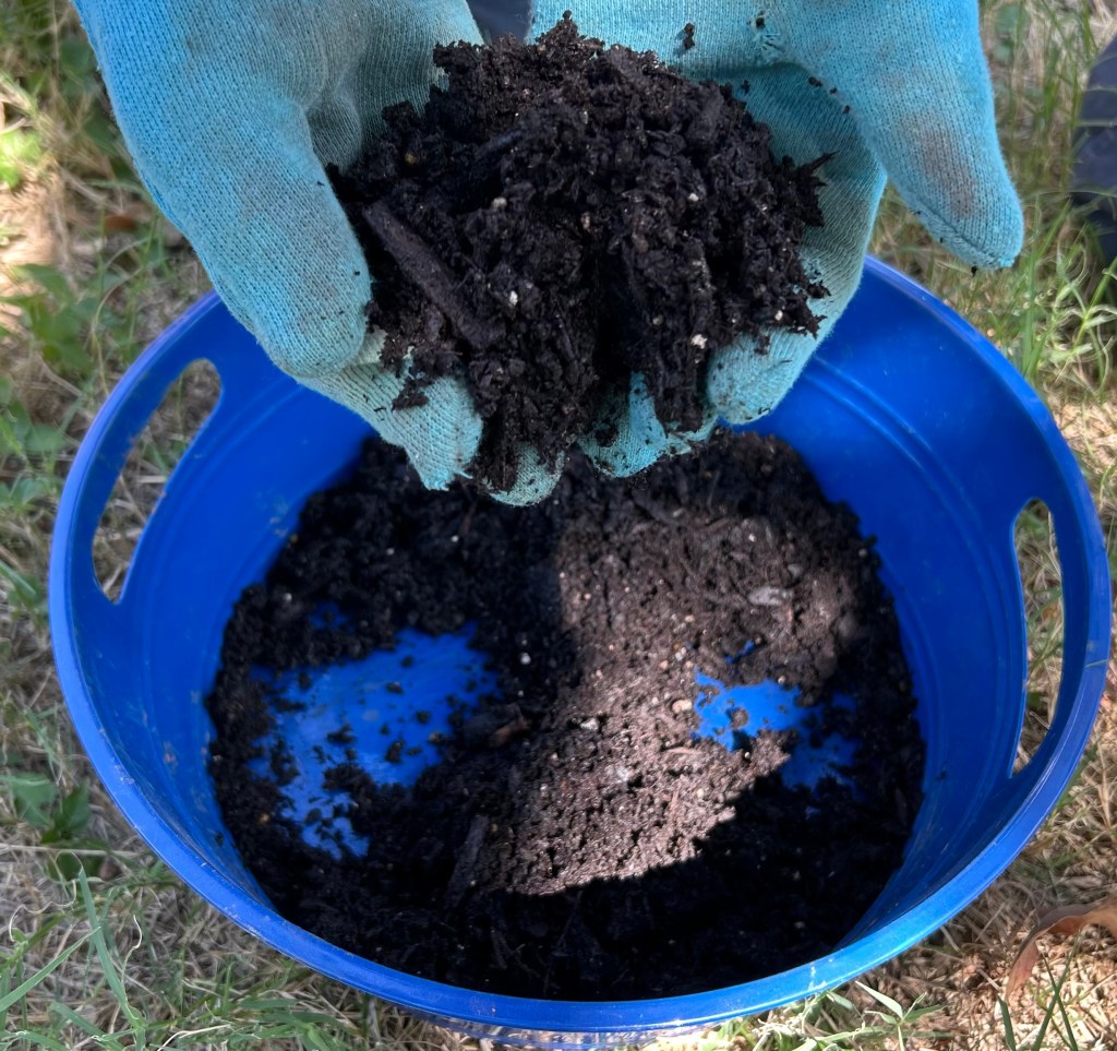 Black soil from leaf mold suitable for growing garden flowers and vegetables